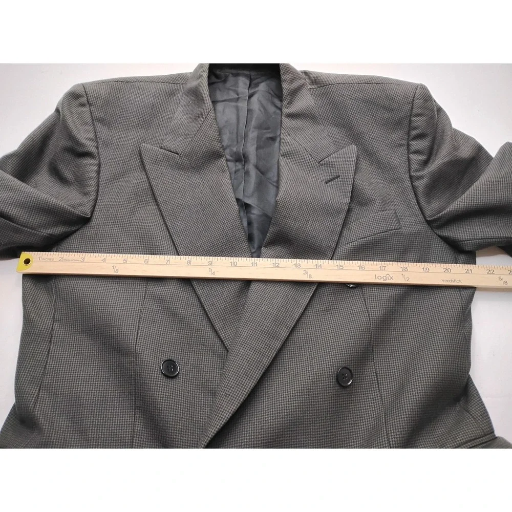 KASPER Wool Double Breasted Blazer Mens size 42 Gray